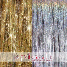 200 Strands Hair Tinsel Sparkling GOLD and SILVER 40"