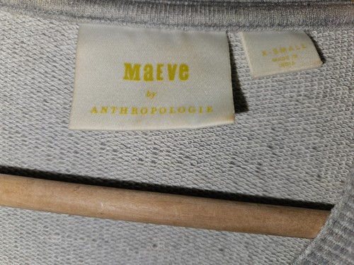 Maeve Marcie Embroidered Sweatshirt Size XS Heather Gray Floral Anthropologie - Picture 8 of 10