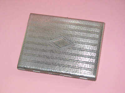 evans cigarette case Evans ~ Antique Art Deco Nickel Silver Cigarette Case