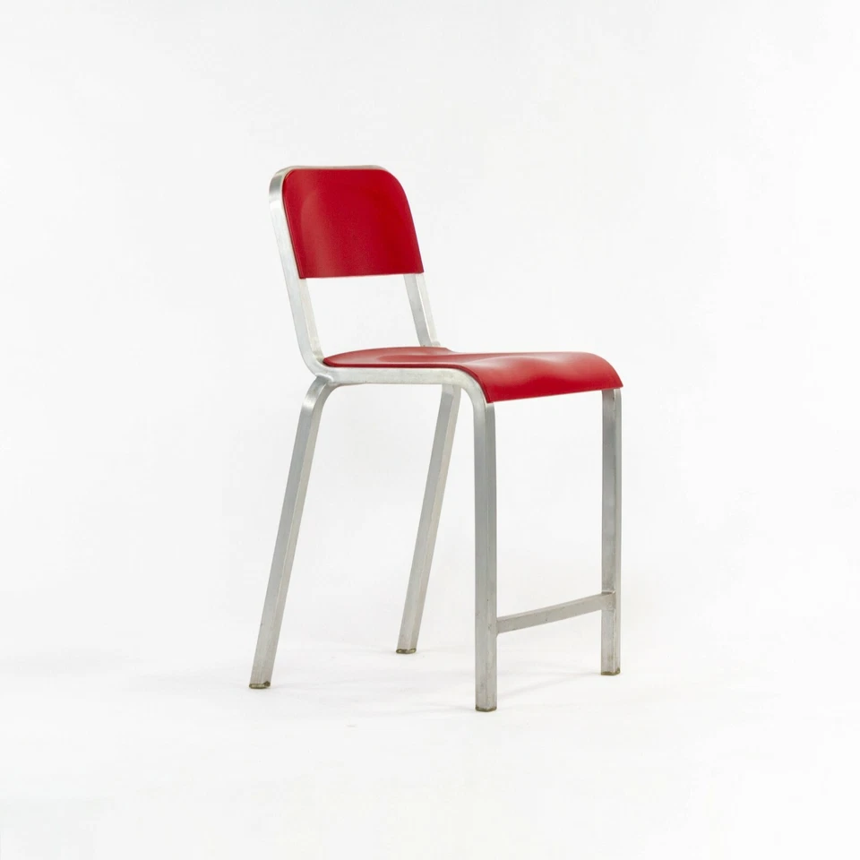 2010s Emeco 1951 Red Counter Stool by Adrian van Hooydonk and BMW Designworks - Image 3 of 4