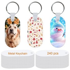 LIZOIDZSM 240 Pcs Metal Sublimation Keychain Blanks Bulk, Double Sided Heat T...