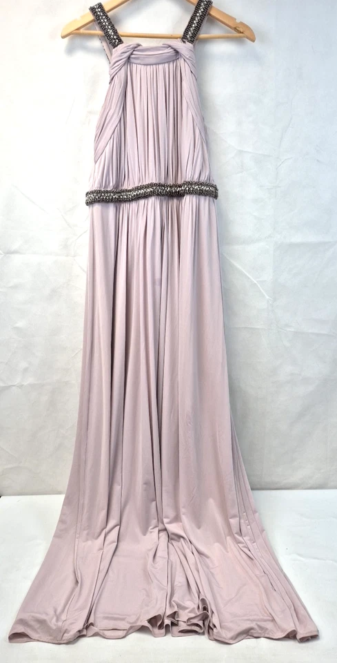 Coast Maxina Maxi Dress Ladies UK 14 Oyster Lilac Bridesmaid Wedding Prom Beaded - Image 2 of 4