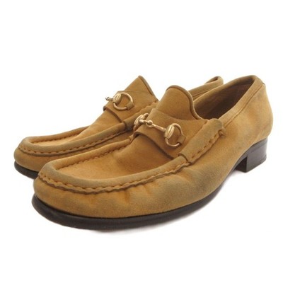 Gucci Horsebit Loafer Slip-On Suede Beige Women's Size EU38/US8