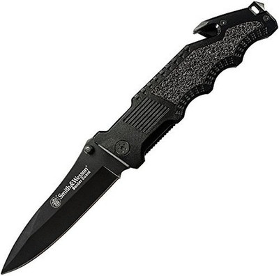 Smith & Wesson Linerlock Folding Knife 7Cr17 Steel Blade Aluminum Handle - SWBG1