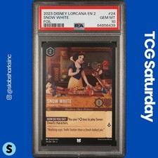 2023 DISNEY LORCANA #24/204 SNOW WHITE UNEXPECTED HOUSEGUEST FOIL PSA 10