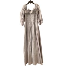 LoveShackFancy pale green Swiss dot cotton midi dress S