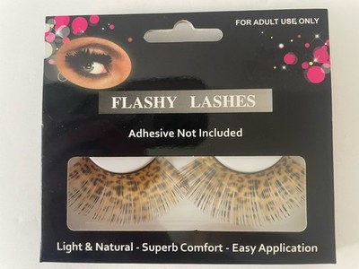 FLASHY LASHES LONG MINK FAUX CHEETAH LEOPARD FALSE EYELASHES HALLOWEEN COSTUME