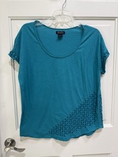 Lucky Brand Cotton Top Teal Color Size L