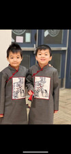 Size 5 Gray Ao Dai boys  Ao Dai Viet Nam  Pre-made Vietnamese Long Dress 
