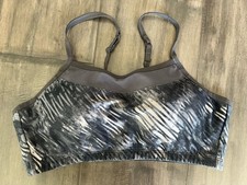 Moving Comfort 300286 Women's Black Alexis Print Sports Bra Size L 36AB-38A 