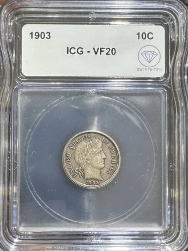 1903 Barber Dime ICG VF-20 IDC Verified