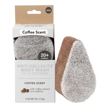 Spongeables Anti Cellulite Body Wash in a 20+ Wash Sponge, Coffee, 1 Count