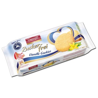 (12,85 /1kg) Coppenrath Vanille Cookies zuckerfrei, Kekse, 200g Packung