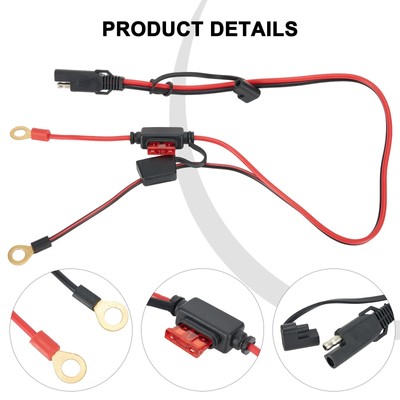 2 SAE Solar-Ladekabel 18AWG – Perfekt Für Batteriepflege An Motorrad, Boot & Solaranlagen