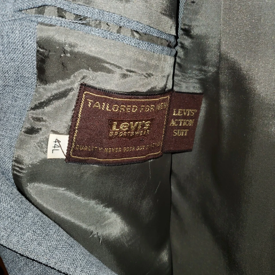 Винтажный Levis 2 изделия действие костюм Sta-Prest Tweed спортивная куртка и брюки 44L - Изображение 4 из 4