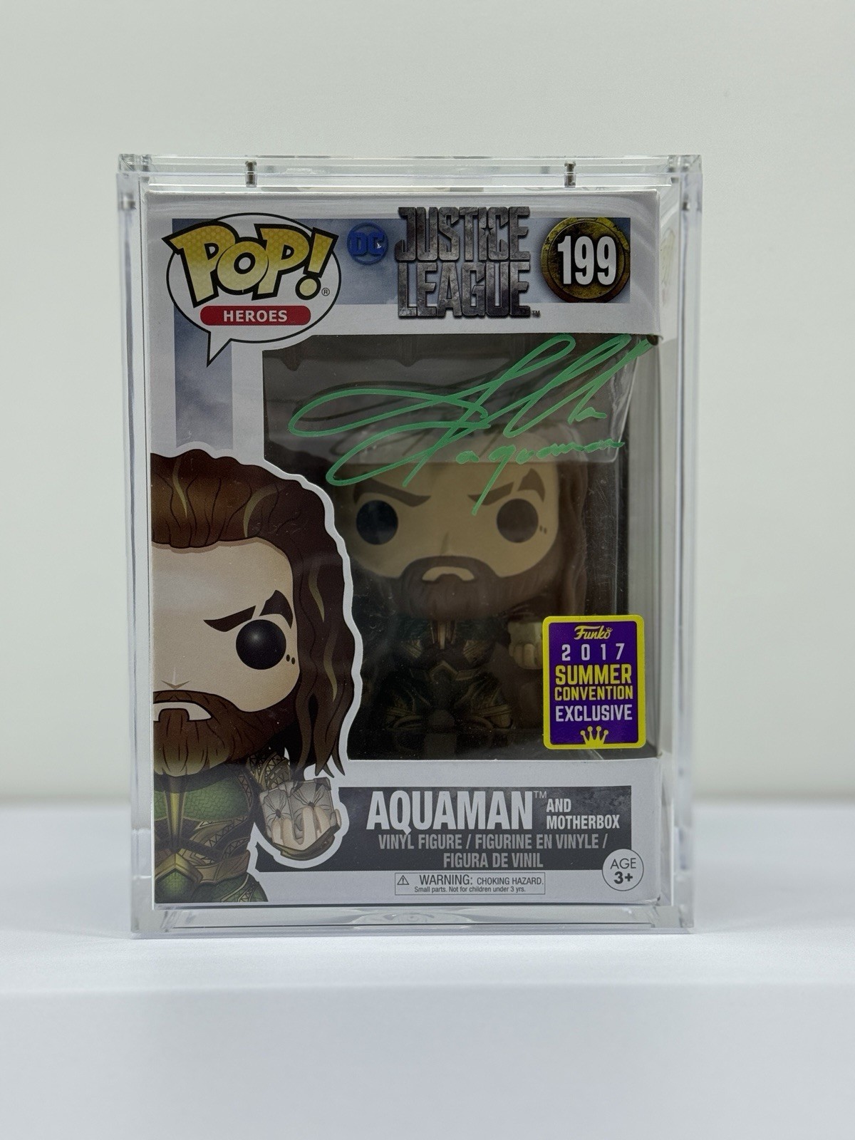 Jason Momoa Signed Aquaman Justice League #199 Funko Pop - S
