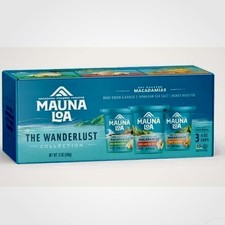 Mauna Loa Dry Roasted Macadamia Nuts Wanderlust Collection 3 Flavors 4 oz. Cups