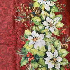 Northcott CHRISTMAS POINSETTIAS Fabric "Deck The Halls" 100 Cotton 3 Yards x44'