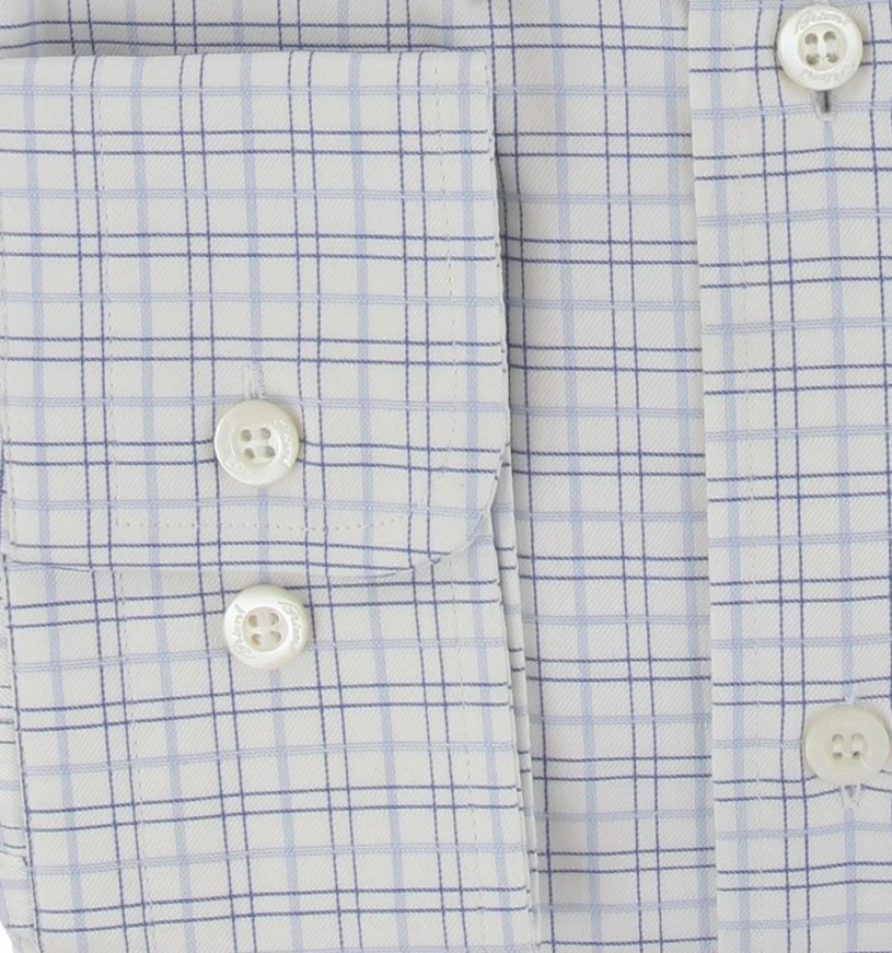 $550 Camisa De Algodón A Cuadros Azul Brioni - Slim - XXL US/XXL EU - (BR821251) - Imagen 3 de 4