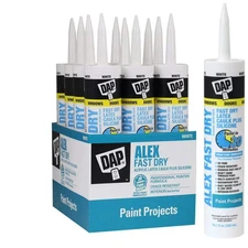 Alex Fast Dry 10.1 oz. White Acrylic Latex Plus Silicone Caulk (12-Pack)