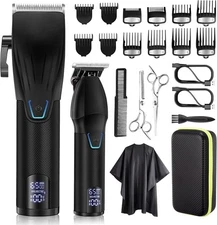 Professional Hair Clipper and Trimmer Set, Barber Clippers Set for Men Professio