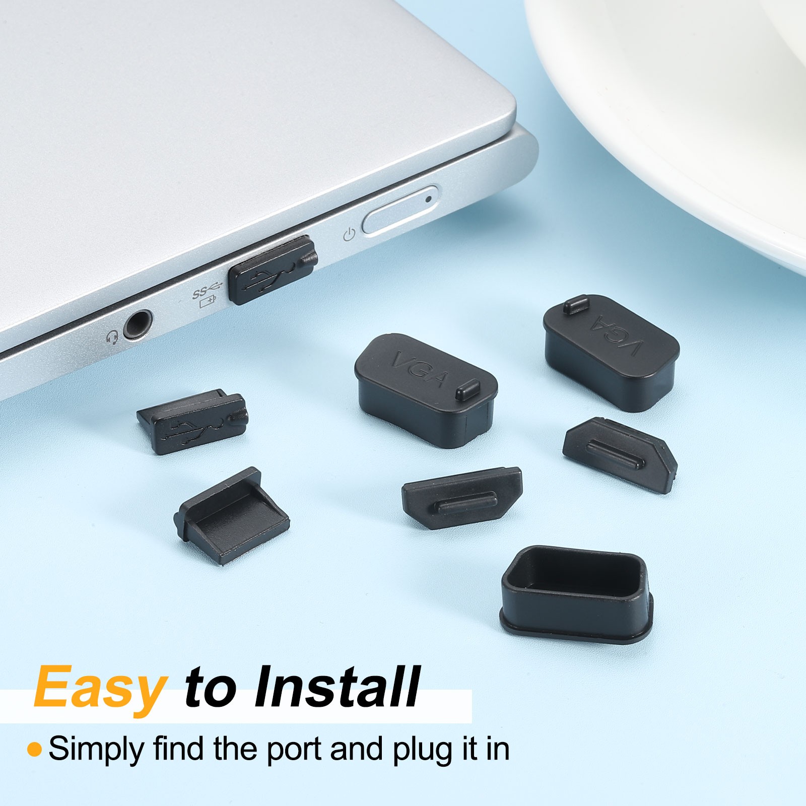 Silicone USB Port Cover, 5Pcs Computer Laptop Anti Dust Cover Dust Plug Caps