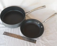 New (2) Sur La Table 3 quart Saute & 8" Fry pan Anodized (READ)