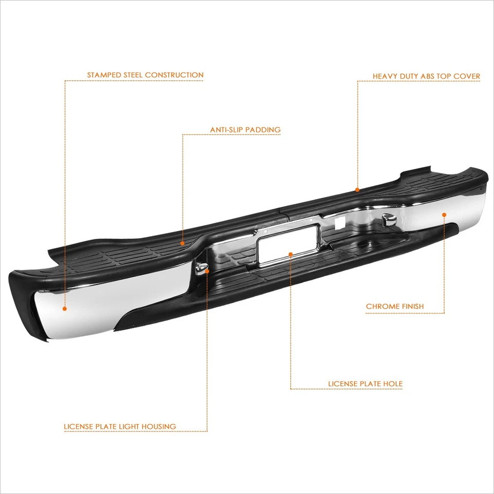 Parachoques trasero cromado para 00-06 Tahoe/Yukon XL/Suburban con luz de matrícula Foto 4 de 4