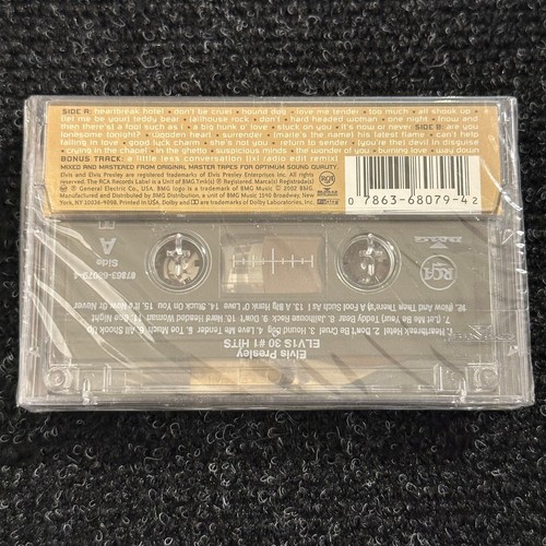 Sealed Elvis Presley 30 #1 Hits Cassette Tape 2002 RCA Compilation Rock 'N' Roll - Picture 2 of 3
