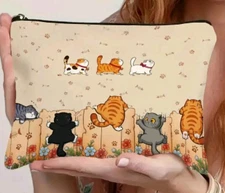 cat cosmetic makeup bag NEW Free Shipping 9 by 6 inches