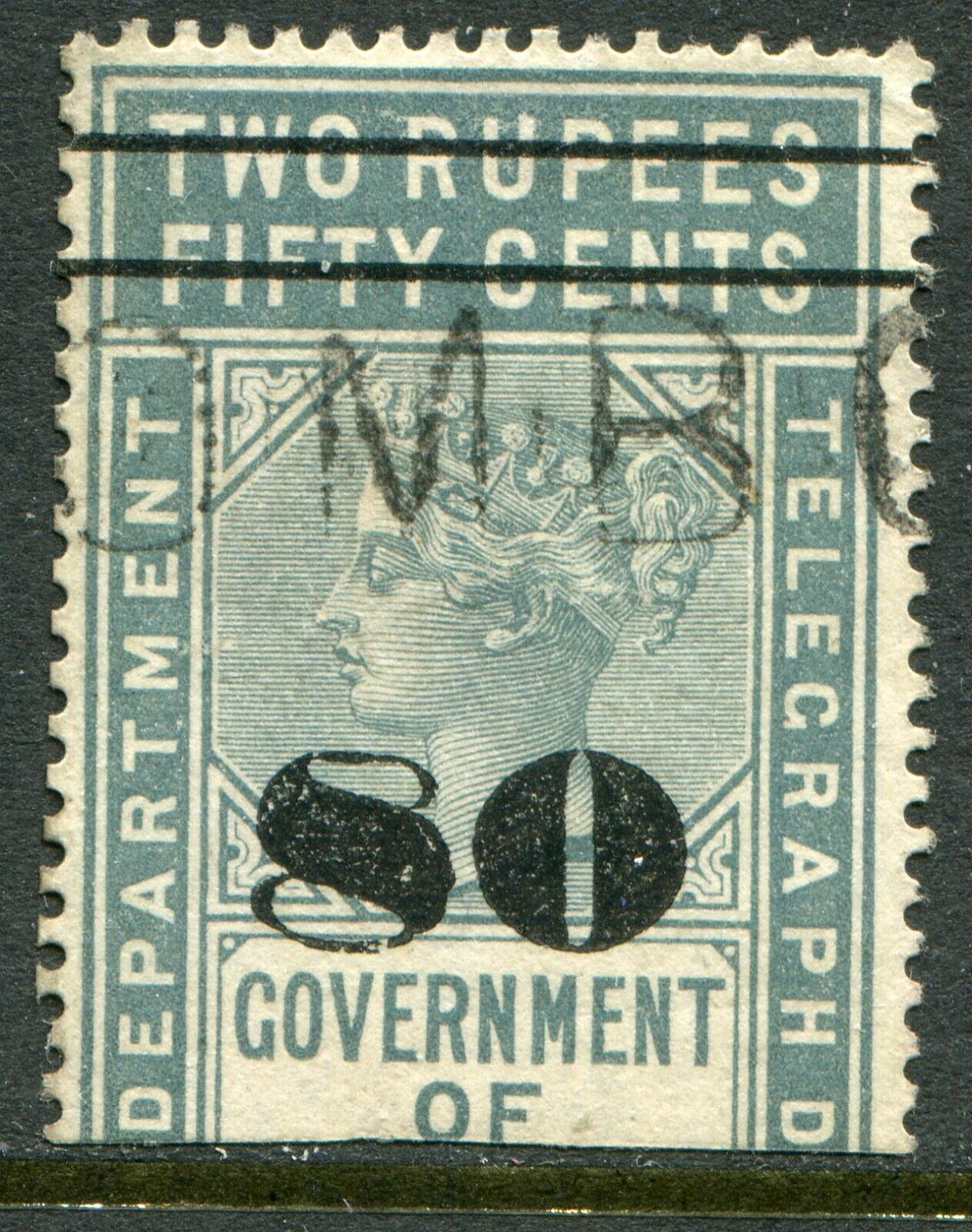 New Orleans Mall Ceylon 1882-94 f telegraph stamp 80c 2r50 Ranking TOP17 half T.100 SG used