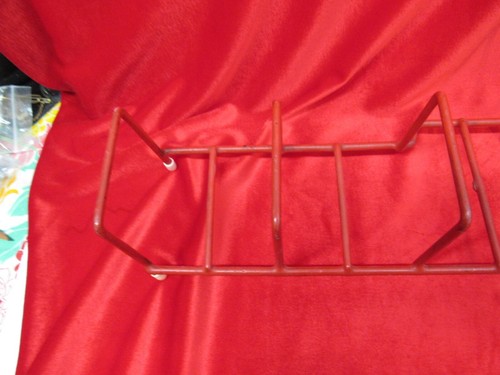 Vintage MCM Red Rubber Coated Wire Dish/Plate Drying Rack. - Picture 3 of 13