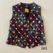 Vintage Warner Bros. Looney Tunes Tweety Bird 100 Silk Plaid Vest Size XL