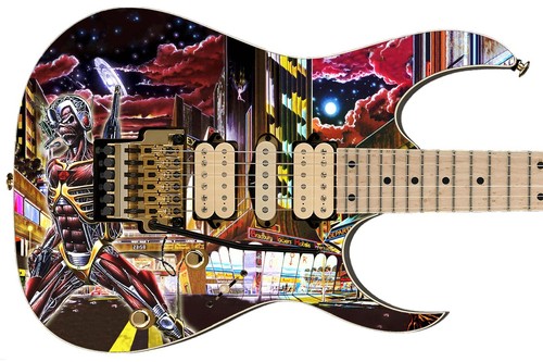 Guitar Skin Axe Wrap Re-skin Electric Bass Iron Maiden Somewhere in Time 1611 - Picture 2 of 17