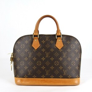 Louis Vuitton Brown Monogram Canvas Alma PM Bag with lock/key FL0015 | eBay