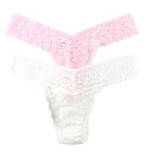 Hanky Panky Bridal I DO Shimmer  Signature Lace Low Rise Thong 2-PACK 49SHI...