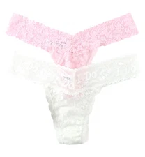 Hanky Panky Bridal I DO Shimmer & Signature Lace Low Rise Thong 2-PACK (49SHI...