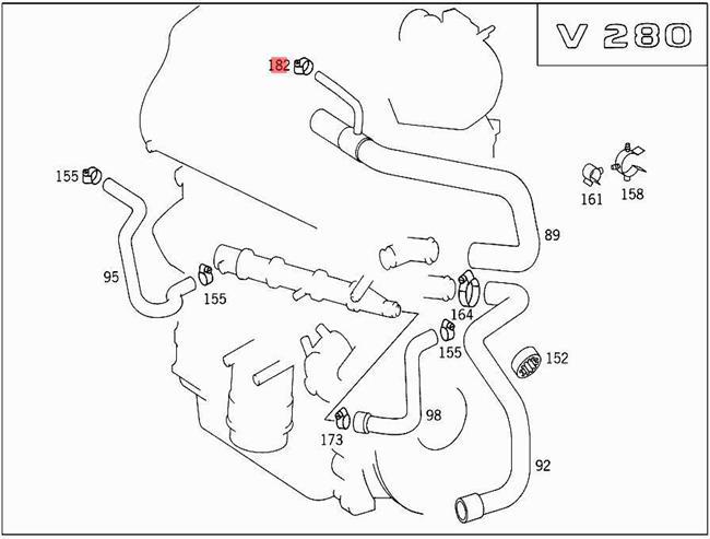 Genuine Mercedes Hose Bracket – 5-Piece Set A0004760436 For Multiple Models (W123, W124, W202, Etc.)