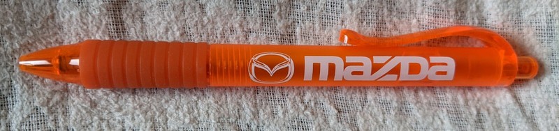 Mazda Ball Point Pen - Neon Orange with Pocket Clip (E-6)