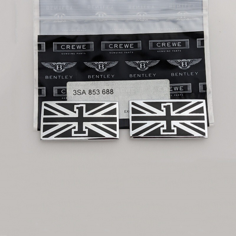 Bentley 6.0T W12 First Edition GT Britain Flag Badge RH#LH SET