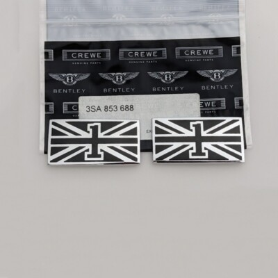 #ad Bentley 6.0T W12 First Edition GT Britain Flag Badge RH#LH SET 3SA853688 $210.00