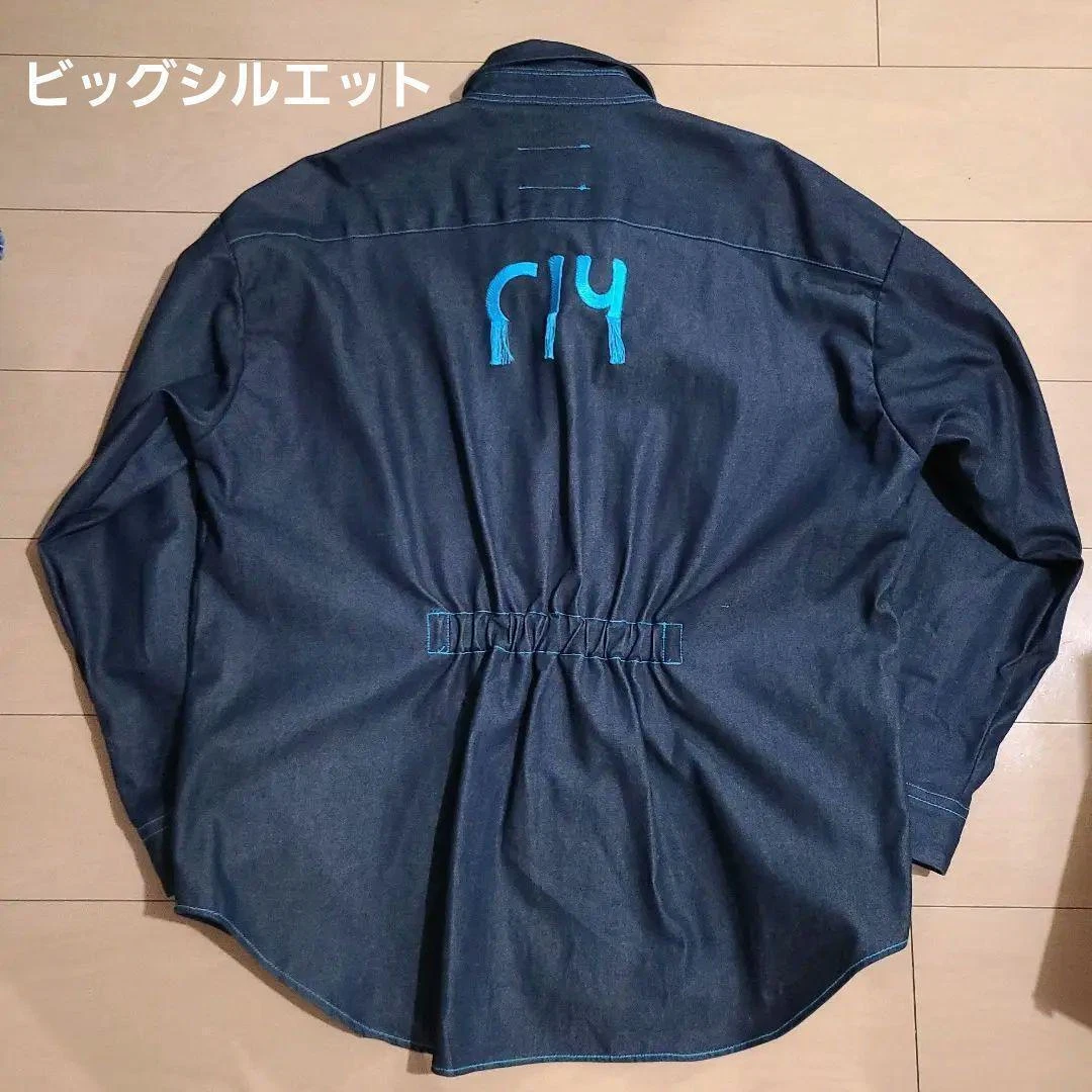 Sirup Syu.Homme/Femm Collaboration Denim Shirt Jacket Free W65cm/L85cm JAPAN
