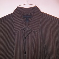 Express Design Studio Men's Button up Shirt XL 17-17.5 Stripe Long Sleeve