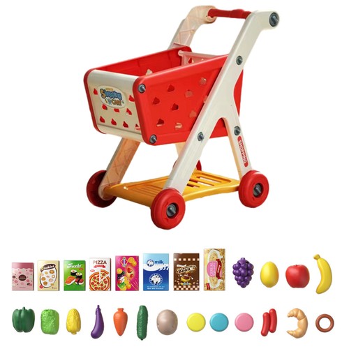 Kids Shopping Cart Toy Role-Playing Mini Shopping Trolley Shopping Cart Toy - Picture 12 of 13