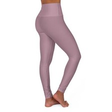 Dark Pink - High Waisted Yoga Leggings AOP 