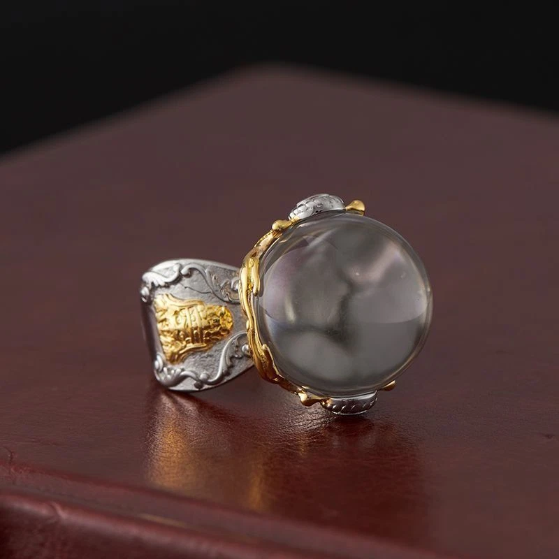 Zakiram White Crystal Ball Ring Fortune Ring Vintage Ring - Image 4 of 4