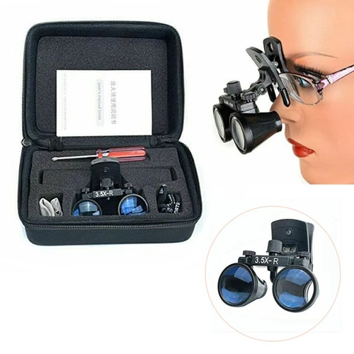 Dental 3.5X-420 Binocular Loupe Compound Optic with Bag Clip-on Magnifier DY-110