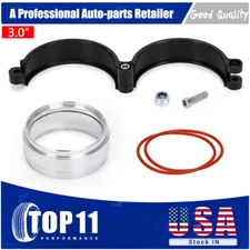 3'' 76mm Aluminum HD Clamp Intake V-band Flange for Turbo Intercooler Pipe Black
