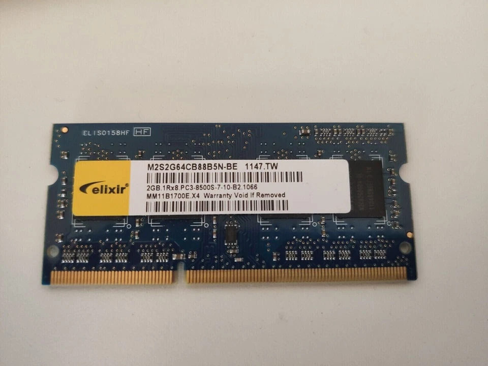 Elixir M2S2G64CB88B5N-BE 2GB, DDR3 Laptop RAM, 1066 MHz, SODIMM, PC3-8500