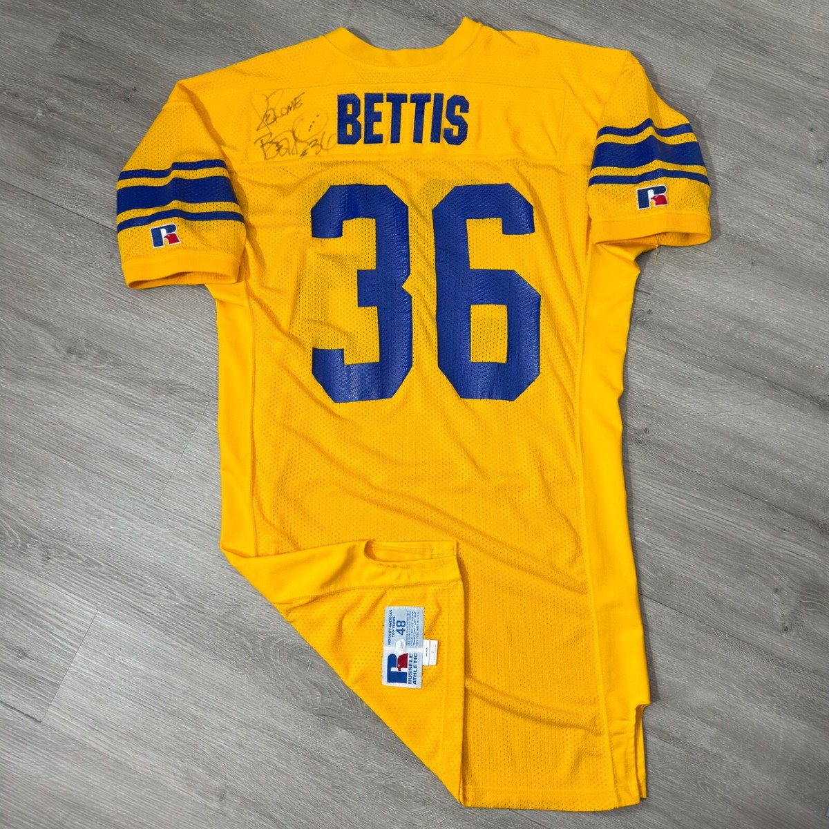 JEROME BETTIS 1994 Los Angeles Rams Pro Cut Jersey 75th Auto